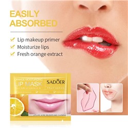 Коллагеновая маска патч для губ витамин С Sadoer Fruit Series 1шт