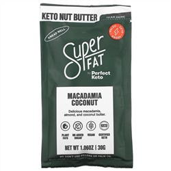 SuperFat, Keto Nut Butter, кокос макадамия, 30 г (1,06 унции)