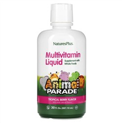 NaturesPlus, Animal Parade, мультивитамины для детей в жидкой форме, вкус тропических ягод, 887,1 мл (30 жидк. унций)