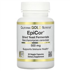 California Gold Nutrition, EpiCor, сухой дрожжевой ферментат, 500 мг, 30 растительных капсул