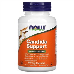 NOW Foods, Candida Support, 90 растительных капсул