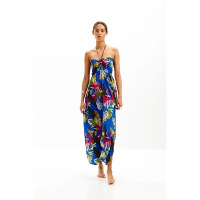 Tropical halter neck jumpsuit