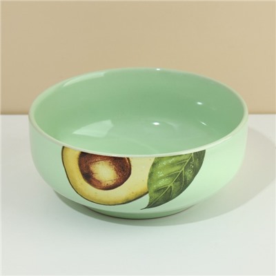 Глубокая тарелка керамическая «Авокадо», 14.5 см, 550 мл, цвет зелёный