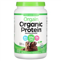Оргаин, Органический порошковый протеин растительного происхождения, сливочно-шоколадный фадж, 2,03 ф (920 г)