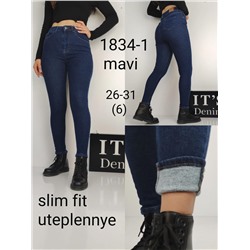1834-1 mavi Джинсы утепленные Nice Istanbul slim fit uteplennye Размер 26