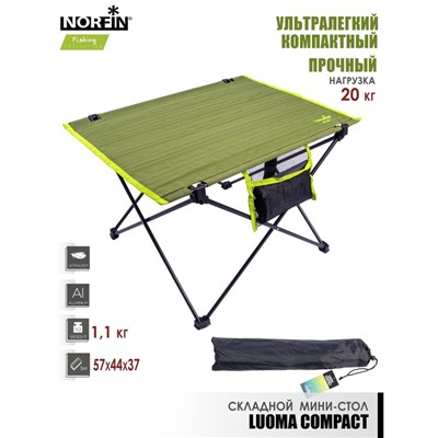 Стол складной Norfin LUOMA COMPACT NF Alu 57x45