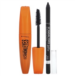 Rimmel London, Scandaleyes Mascara with Waterproof Kohl Kajal Eyeliner, 003 Extreme Black, 2 Piece Set