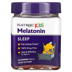 Натрол, Kids, мелатонин, для детей от 4 лет, ягодный вкус, 60 жевательных конфет