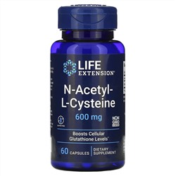 Лайф Экстэншн, N-ацетил-L-цистеин, 600 мг, 60 капсул