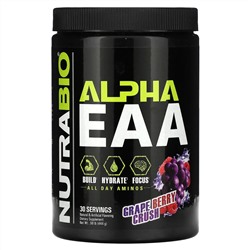 NutraBio, Alpha EAA, незаменимые аминокислоты, со вкусом винограда и ягод, 444 г (0,98 фунта)