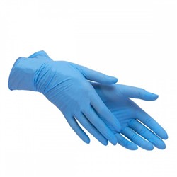 Перчатки виниловые голубые gloves 100шт  (50пар) Размер М