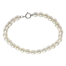 Pulsera - oro blanco 18 kt - perlas de agua dulce - Ø de la perla 4 - 5 mm