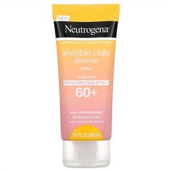 Neutrogena, Invisible Daily Defense, солнцезащитный лосьон, SPF 60+, 88 мл (3 жидк. Унции)