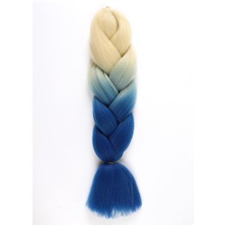 ZUMBA Канекалон двухцветный, гофрированный, 60 см, 100 гр, цвет блонд/синий(#BY46)