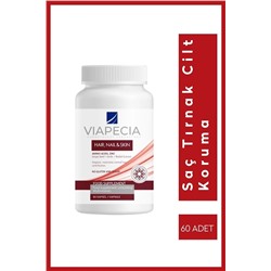 Viapecia Saç Cilt Tırnak Koruma Için Vitamin Takviye Edici Gıda 60 Tablet Çinko Selenyum & Folikasit