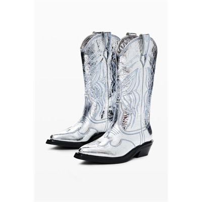 Metallic cowboy boot