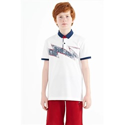 TOMMYLIFE Белая футболка стандартного кроя с принтом для мальчиков — 11154