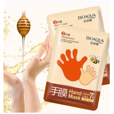 Медовая восстанавливающая маска-перчатки для рук / BIOAQUA медовая / 1 пара