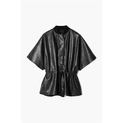 Leather-effect poncho