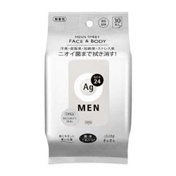 SHISEIDO AG DEO 24 Cалфетки влажные для лица и тела мужские без аромата 30 шт