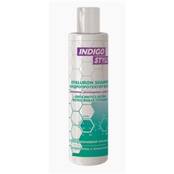 Indigo Шампунь-хондропротектор волос, биосинтез волосяных фолликулов, 200 мл, Indigo Style Hyaluron Shampoo
