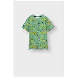 Пижамный комплект MYHANNE Dino Patterned с короткими рукавами 22204