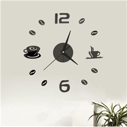 Часы-наклейка DIY Время кофе" Black"