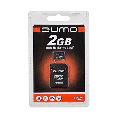 Карта флэш-памяти MicroSD  2 Гб Qumo +SD адаптер