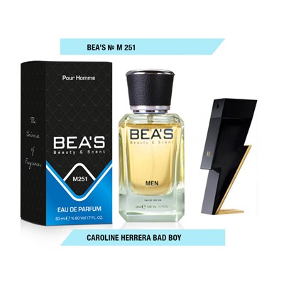 Мужская парфюмерия   Парфюм Beas Carolina Herrera Bad Boy for men 50 ml арт. M 251