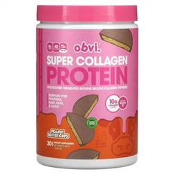 Obvi, Super Collagen Protein, чашки с арахисовой пастой, 387 г (13,65 унции)