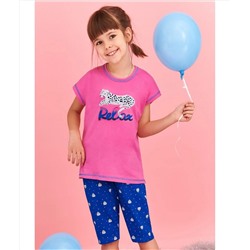 Детская хлопковая пижама 2202/2203-S20 Amelia розовый/синий, Taro (Польша)