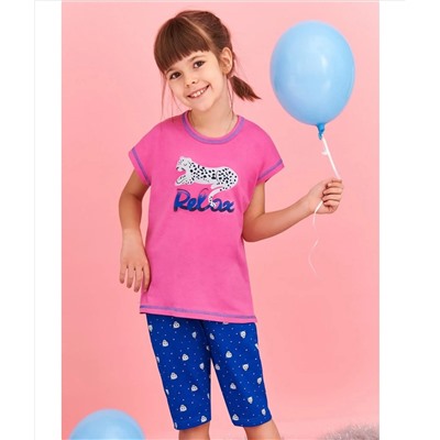 Детская хлопковая пижама 2202/2203-S20 Amelia розовый/синий, Taro (Польша)