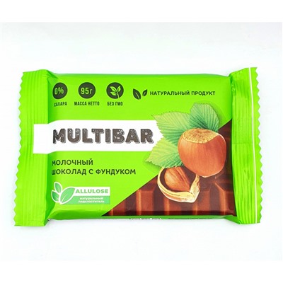 Mb Шоколад молочный с фундуком без сахара, 95г
