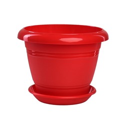 Пластиковый горшок «Фестона», d=17, с поддоном, красный