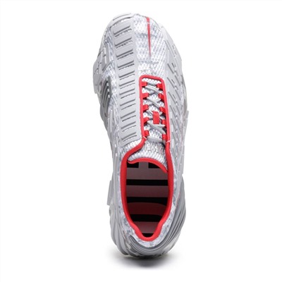 Sneakers - gris claro y rojo
