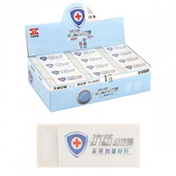 Ластик прямоугольный, 45*15*8 мм, каучук, держатель картонный, антибактериальный Anti-bact TianZhuo HaoBi КОКОС 214096