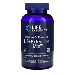 Лайф Экстэншн, Life Extension Mix, детская добавка, с натуральным ягодным вкусом, 120 жевательных таблеток