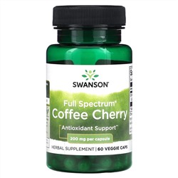 Swanson, Full Spectrum Coffee Cherry, 200 мг, 60 вегетарианских капсул