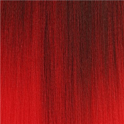 SIM-BRAIDS Канекалон двухцветный, гофрированный, 65 см, 90 гр, цвет красный/русый(#FR-10)
