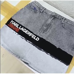 Karl Lagerfeld  Италия Юбка Джинсовая с надписью серая Остаток Экспорта