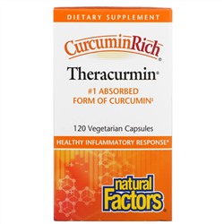 Natural Factors, CurcuminRich, Theracurmin, куркумин, 120 растительных капсул