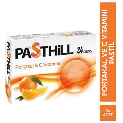 Pasthill Portakal ve C Vitamini Pastil Drops 24 Adet