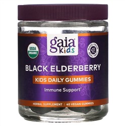 Gaia Herbs, Kids, Everyday Elderberry Gummies, 40 Vegan Gummies