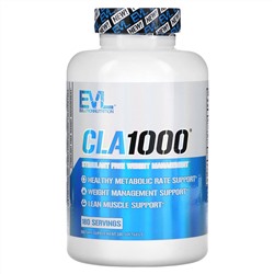 EVLution Nutrition, CLA1000, добавка для коррекции веса без стимуляторов, 180 капсул