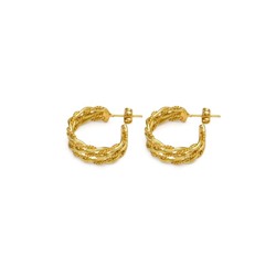 C HOOP EARRINGS 3 LINES TORCHON