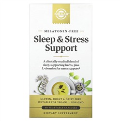 Солгар, Поддержка сна и стресса, 60 растительных капсул