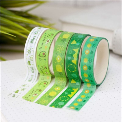 Набор декоративного скотча "Designer prints", green