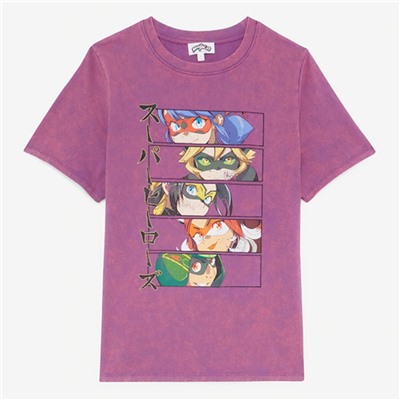 Camiseta Miraculous - 100% algodón - violeta