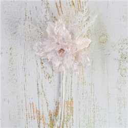 Украшение Цветок 25 см, пластик, текстиль, цвет светло-розовый ЛЬДИНКА 210043