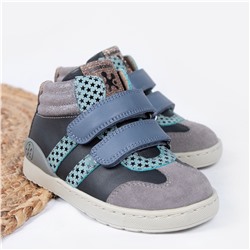 Biomecanics - sneakers altas - cuero - azul marino y gris